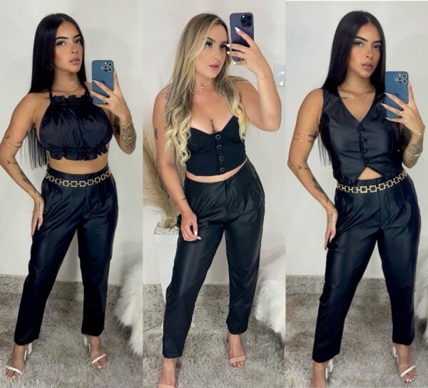 Calça preta courinho
