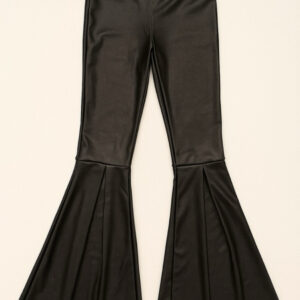 Calça preta courino flare (Sumy)