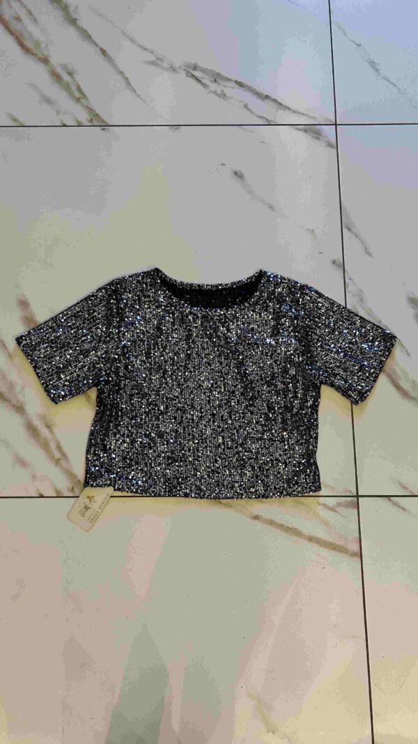 Blusa paetê prata