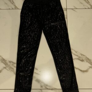 Calça preta paetê frontal