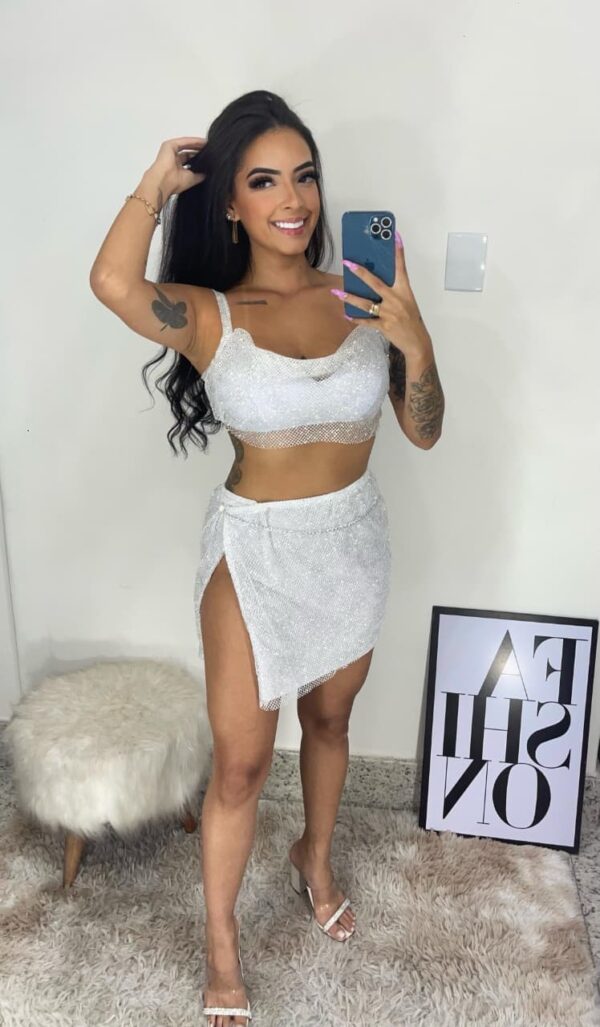 Trio tule branco