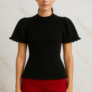 blusa tricô preta