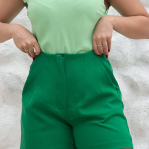 Short Alfaiataria verde