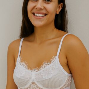 Cropped branco renda