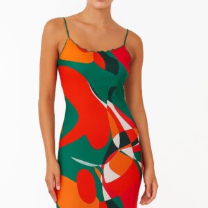 Vestido mosaico verde